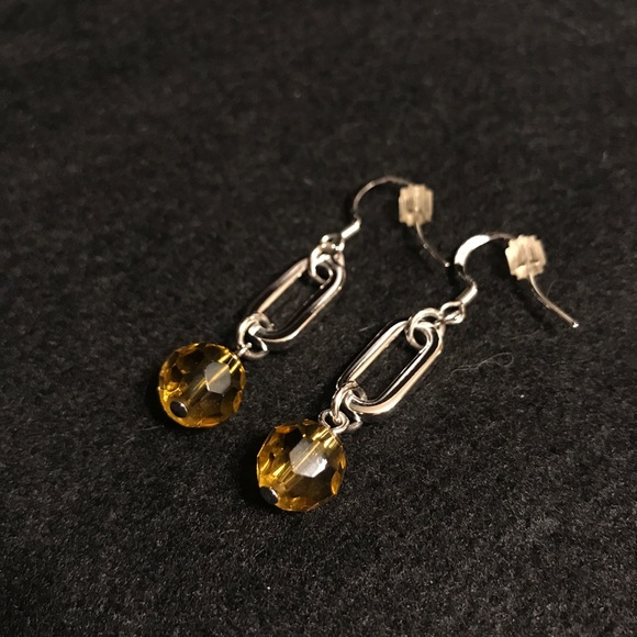 Silver and Topaz Bead Earrings - Picture 1 of 1